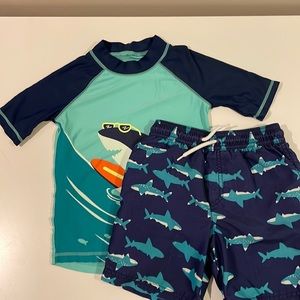 Carter’s 5T swim trunks + rash guard